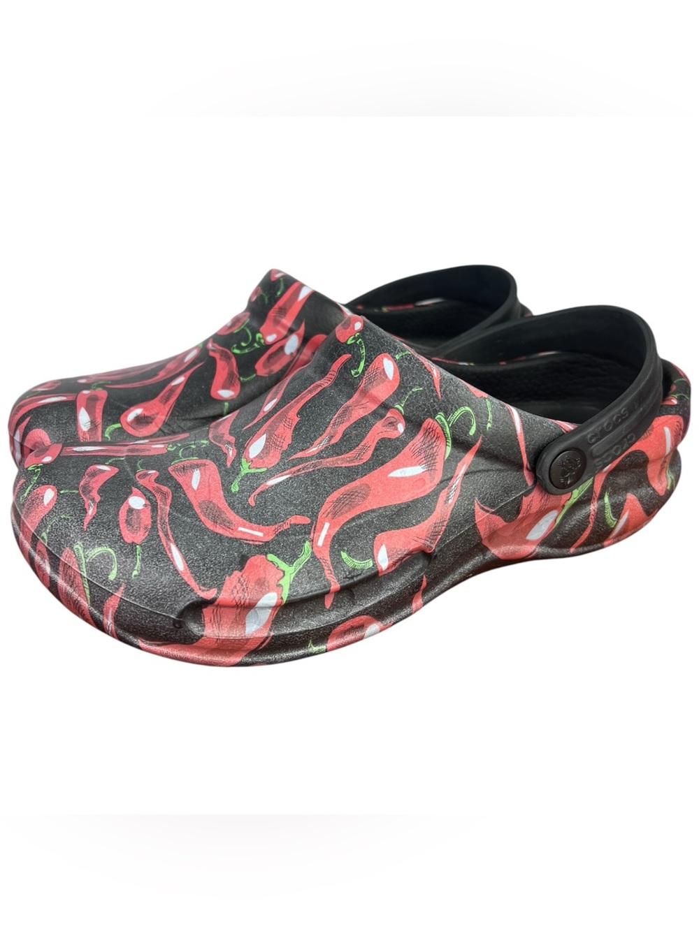 Crocs Slip-on Clogs Red Chili Pepper Print Unisex Men’s Size 6 Women’s Size 8